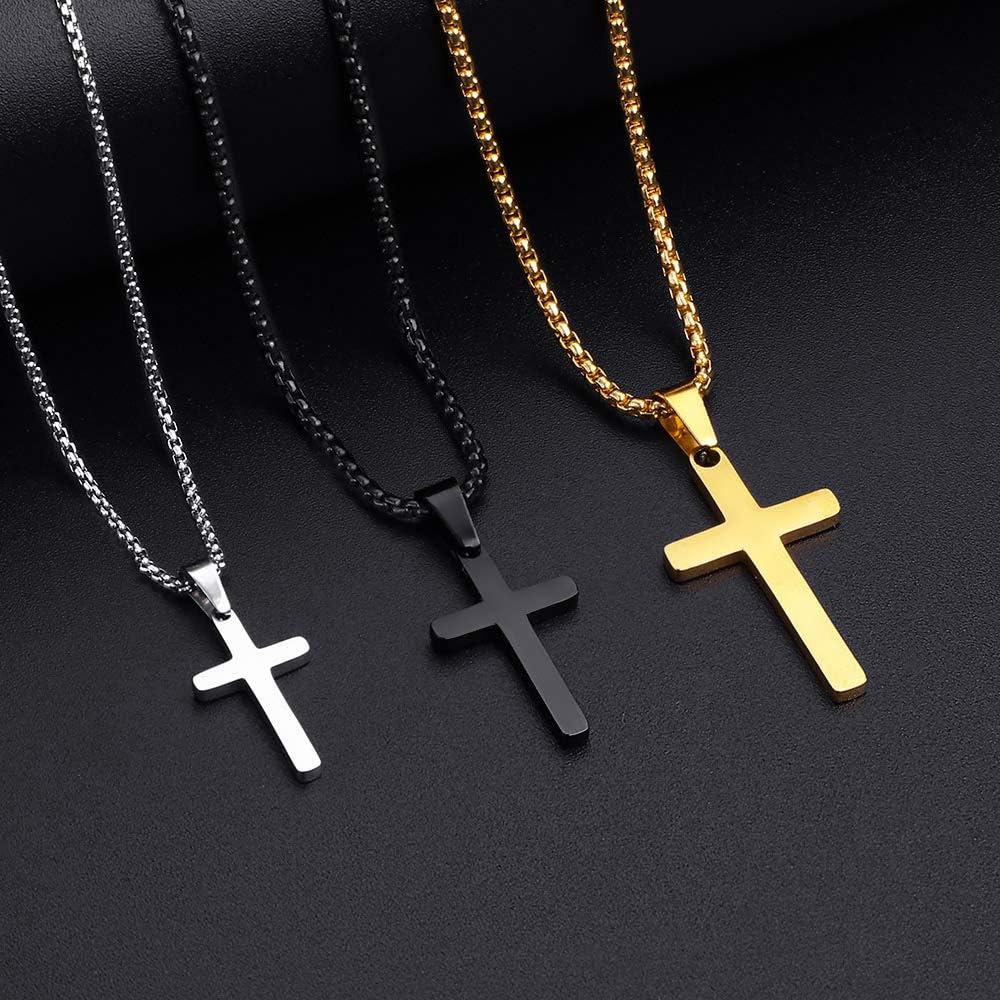 Wear Your Faith: Premium Solid Stainless Steel Cross Necklace for Men