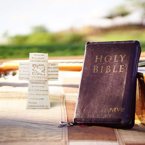 5'' Beige Rustic Christian Cross Decor for Table or Shelf